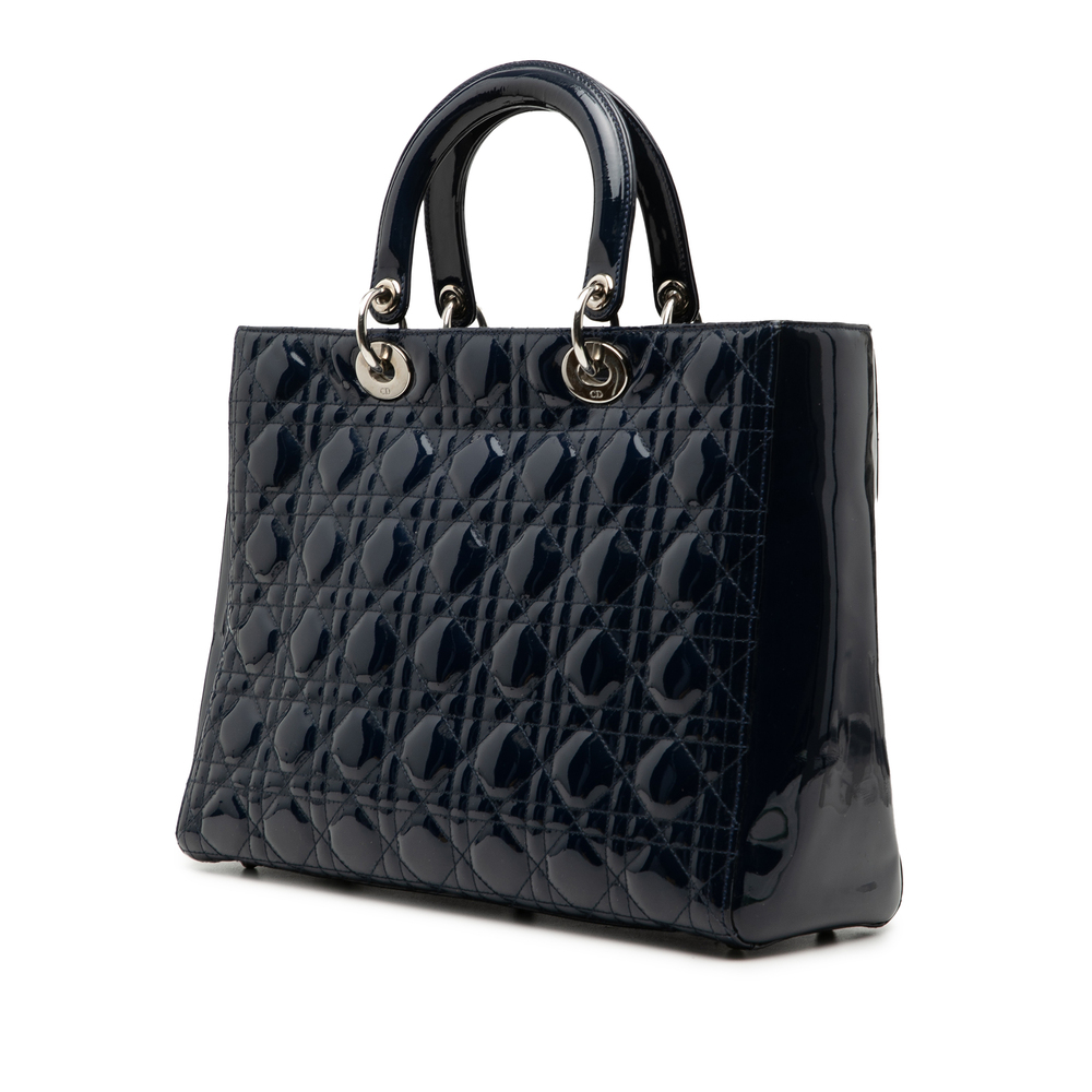 Pre-Loved Dior Large Patent Cannage Lady Dior - Picture 2 of 7